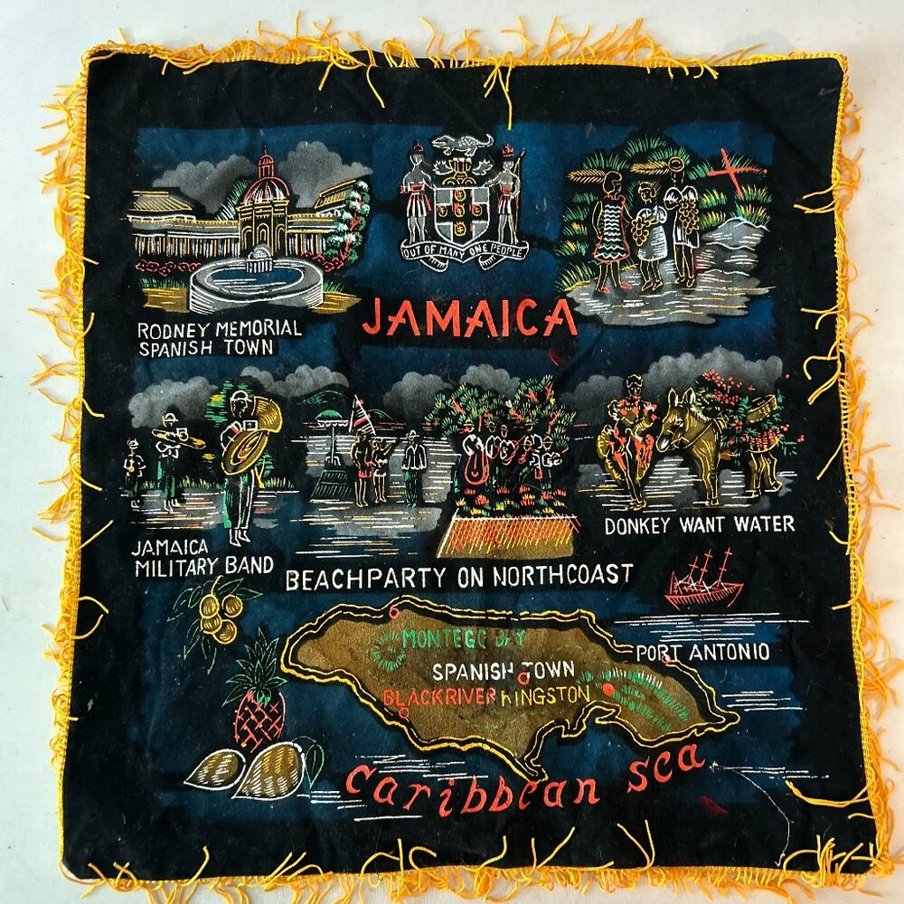 JAMAICA BLACK VELVET SOUVENIR WALL DECOR